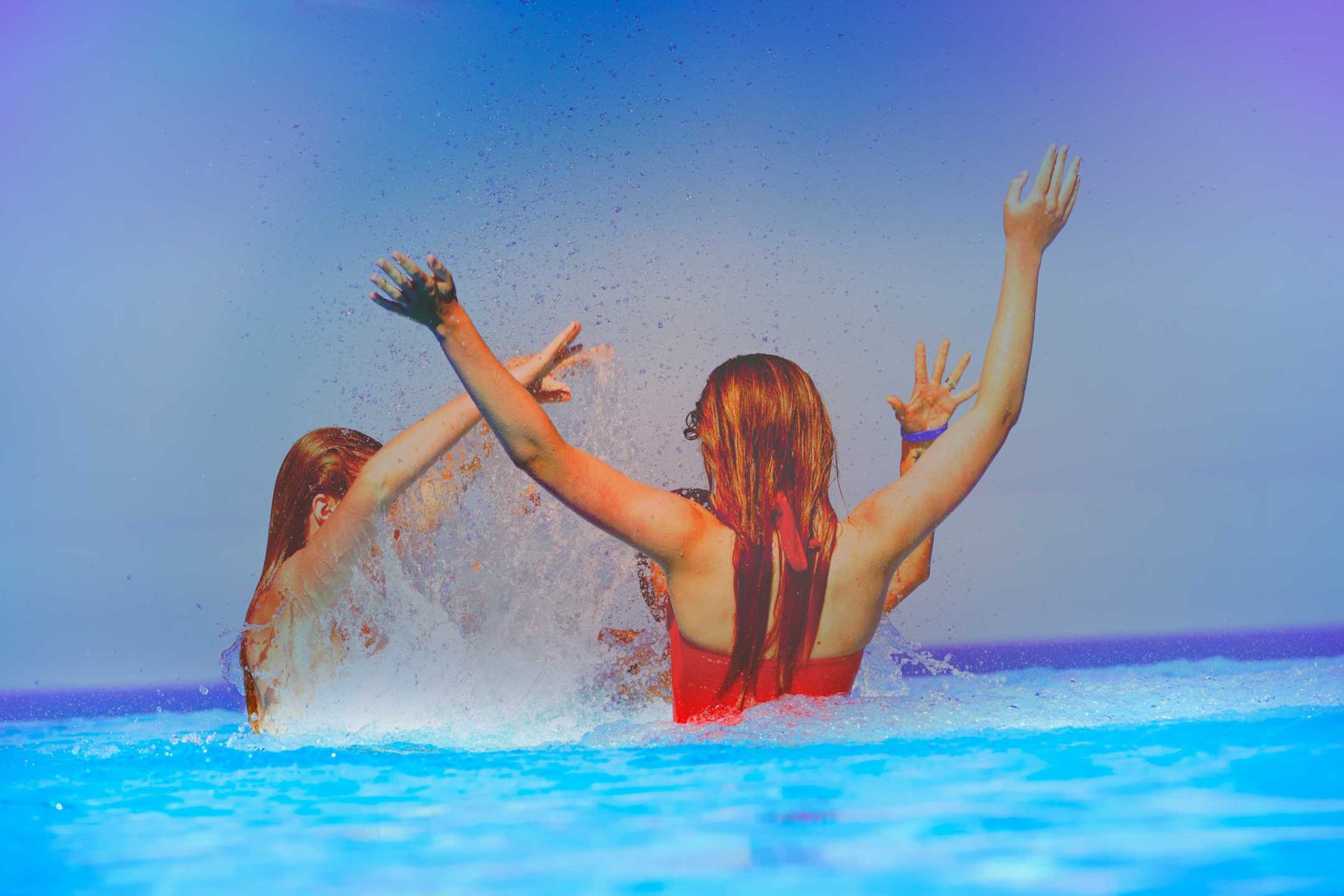 pool girls splashing