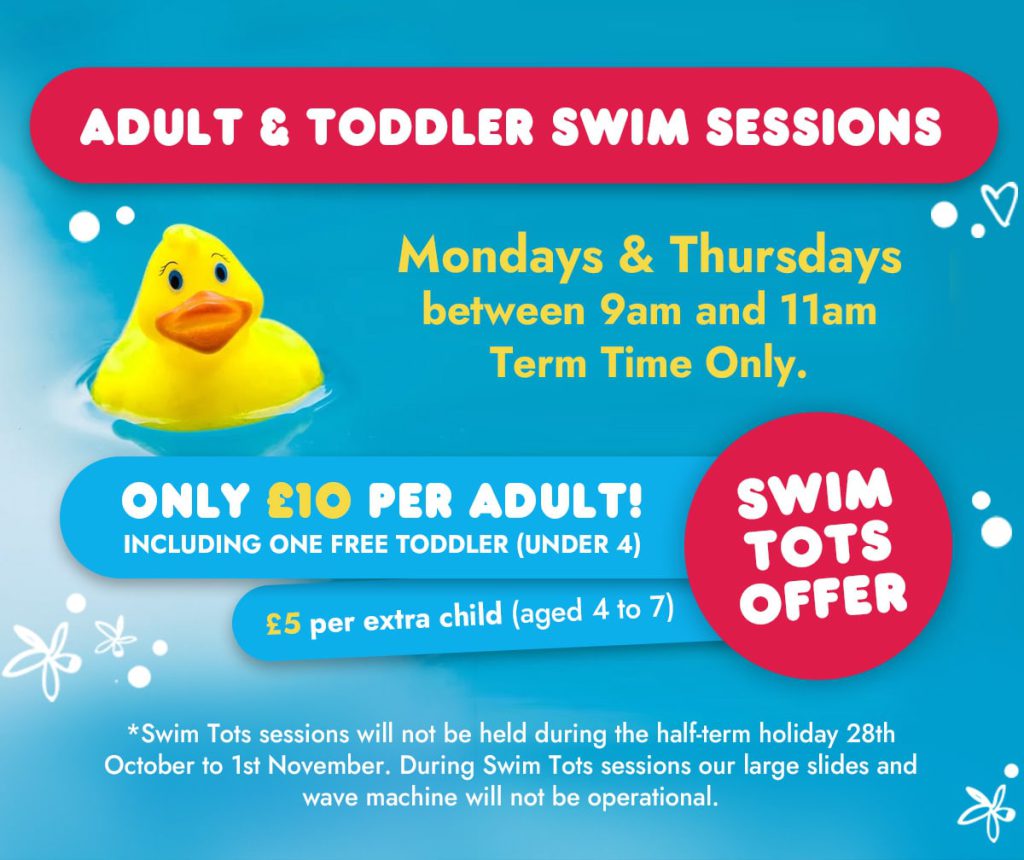 Adult & Toddler swim sessions - Mondays & Thursdays between 9am and 11am - Term time only